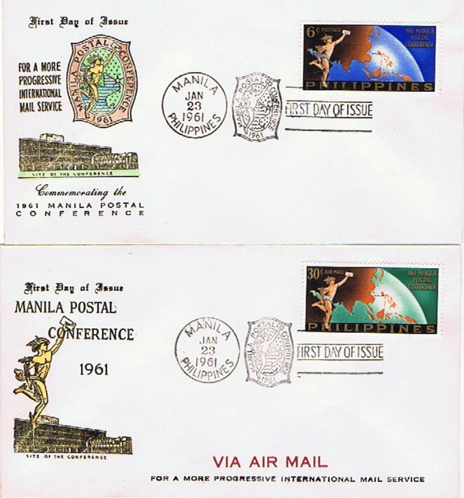 1961  Manila Postal Conference  Sc 831, C87  Unadressed FDC - Philippines