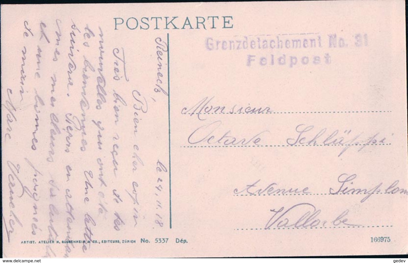 Rheineck, Attelage, Cachet Linéaire Militaire (31) - Rheineck