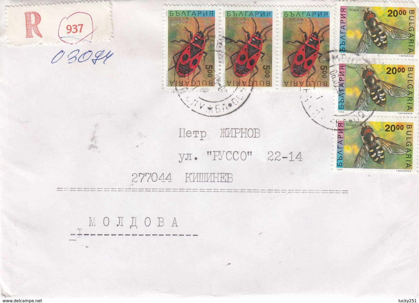 Bulgarie - Année 1993 - Lettre/insectes Divers - YT 3462 - 3548 - Lettres & Documents