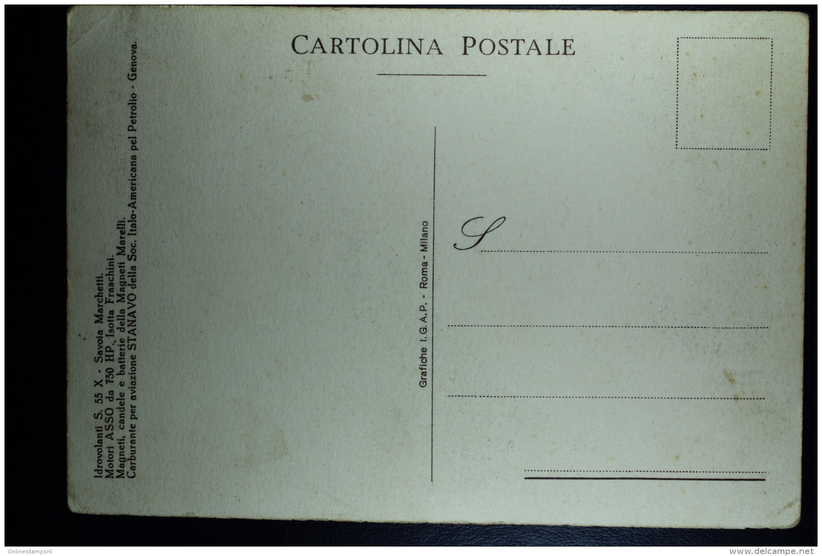 Italy:  Crociera Aerea Del Decennale 1933-XI  Postcard Unused Original - Poste Aérienne