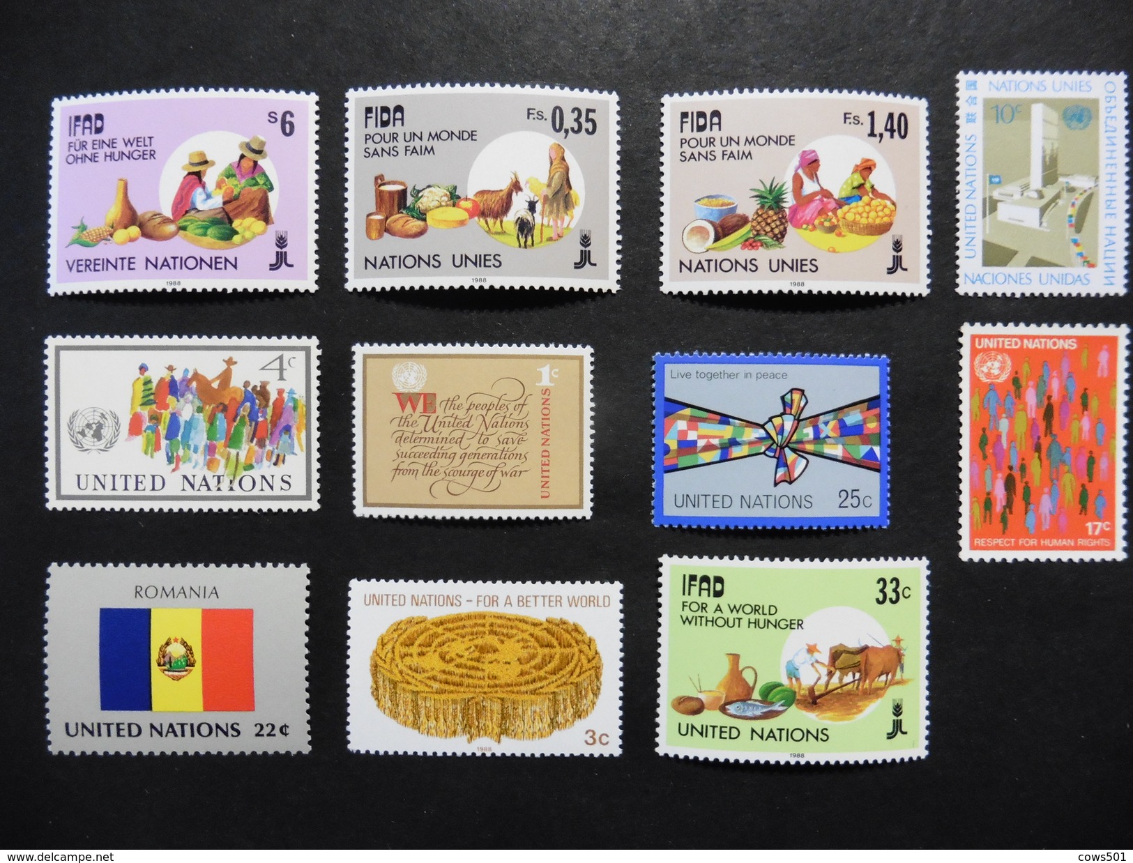 Nations-Unies :11 Timbres Neufs - Colecciones & Series