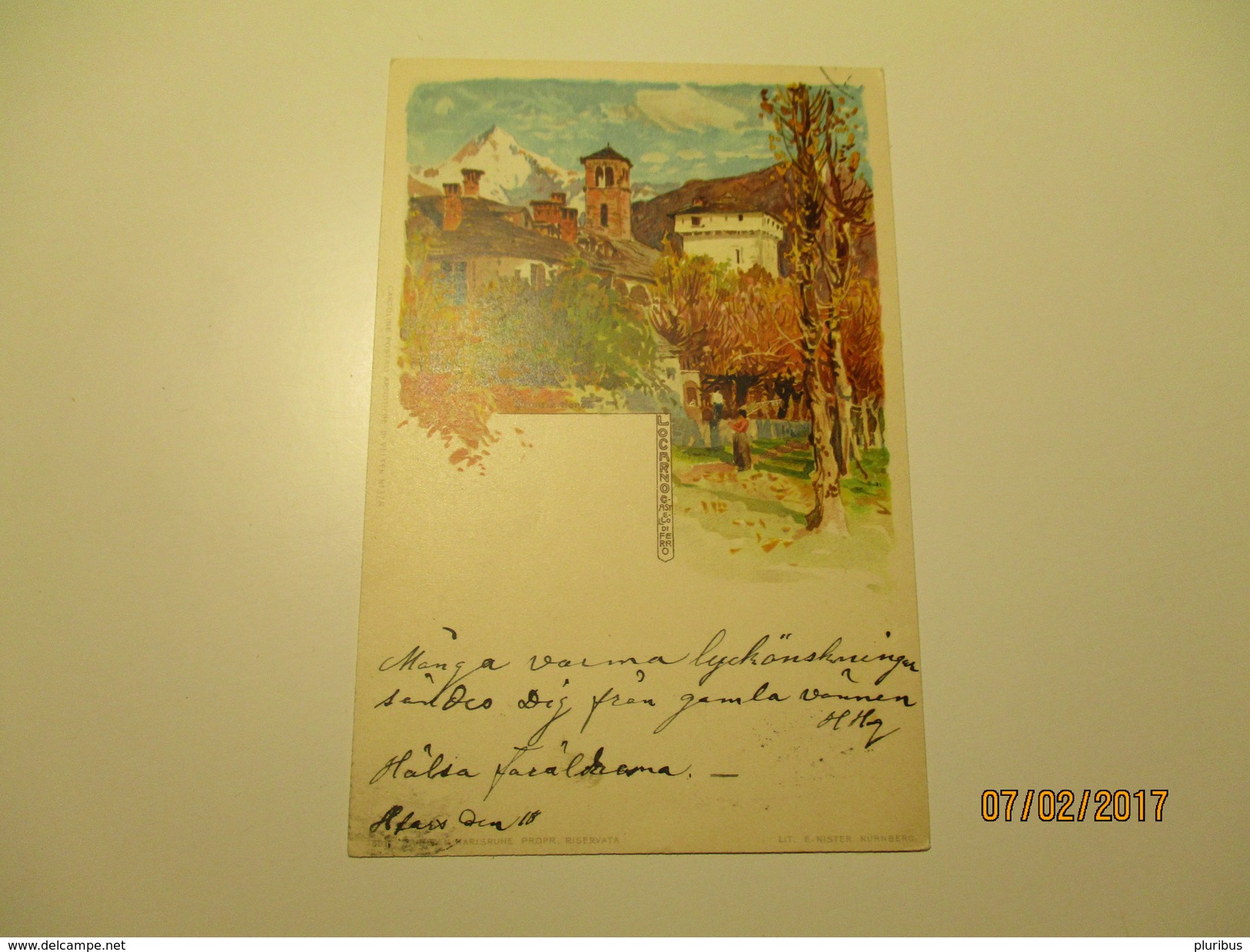 WIELANDT , LOCARNO , USED 1902 FINLAND RUSSIA VYBORG VIIPURI  , OLD POSTCARD , O - Wielandt, Manuel