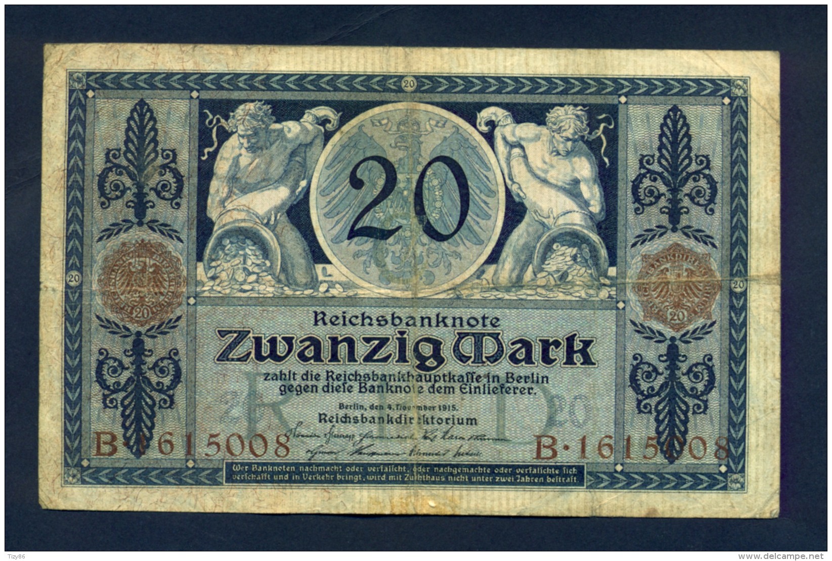 Banconota Germania 20 Mark  1915 BB - Te Identificeren