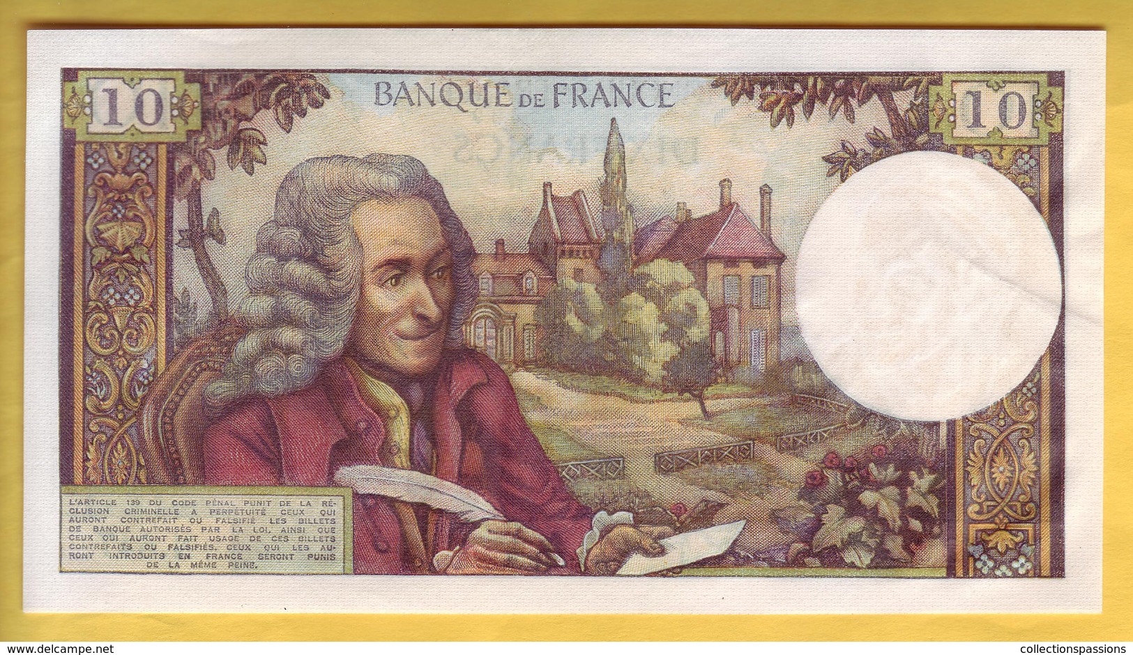 BILLET FRANCAIS - 10 Francs Voltaire 8-1-1971 Presque NEUF - 10 F 1963-1973 ''Voltaire''