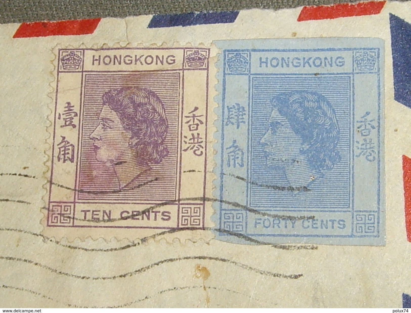 CHINA CHINE  1955 HONG-KONG  Utilisation  Timbre Non Dentelé ! +POSTE NAVALE  Avec Contenu - Storia Postale