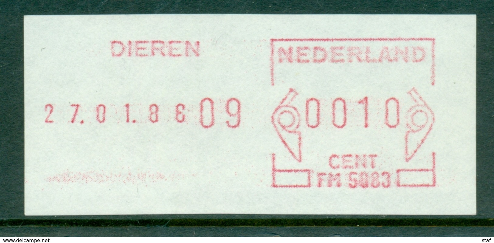 Loketstrook Dieren 1988 Postfris - Maschinenstempel (EMA)