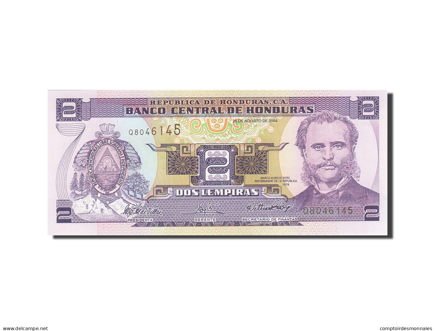 Billet, Honduras, 2 Lempiras, 2000-2003, 2004-08-26, NEUF - Honduras