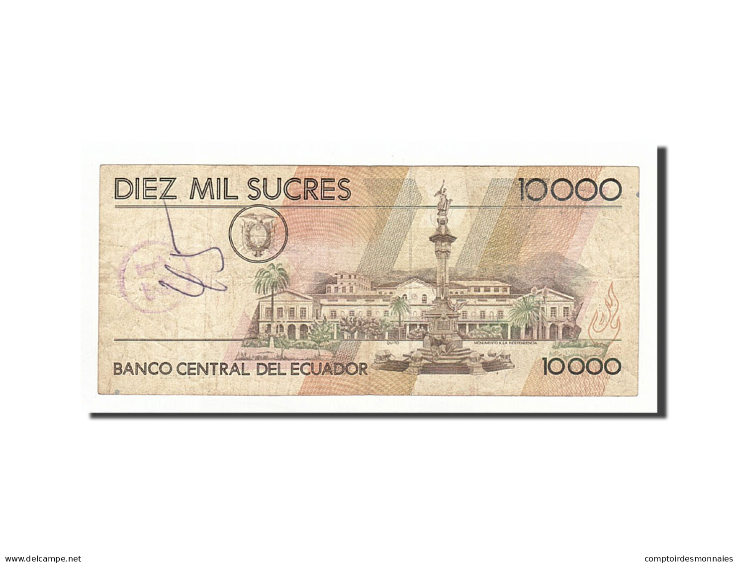 Billet, Équateur, 10,000 Sucres, 1988-7-30, KM:127a, TB - Equateur