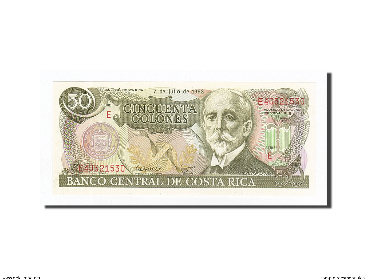 Billet, Costa Rica, 50 Colones, 1990-1992, 1993-07-07, KM:257a, NEUF - Costa Rica