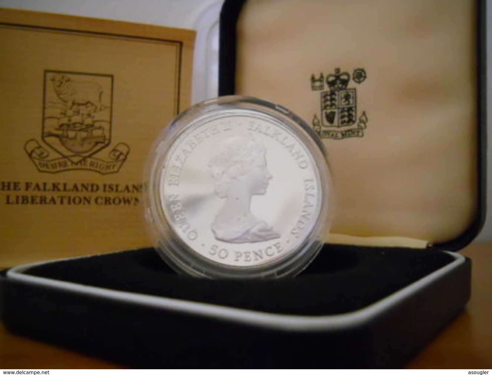 FALKLAND ISLANDS 50 PENCE ND 1982 SILVER PROOF 14th JUNE 1982 LIBERATION - Falkland