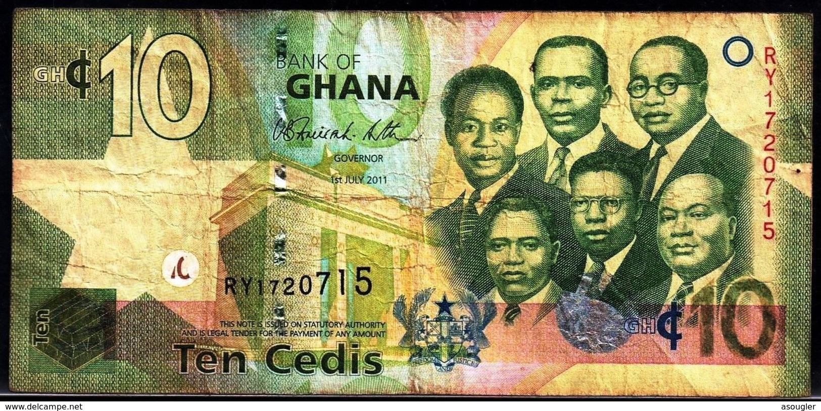 GHANA 10 CEDIS 1-7-2011 G-VG - Ghana