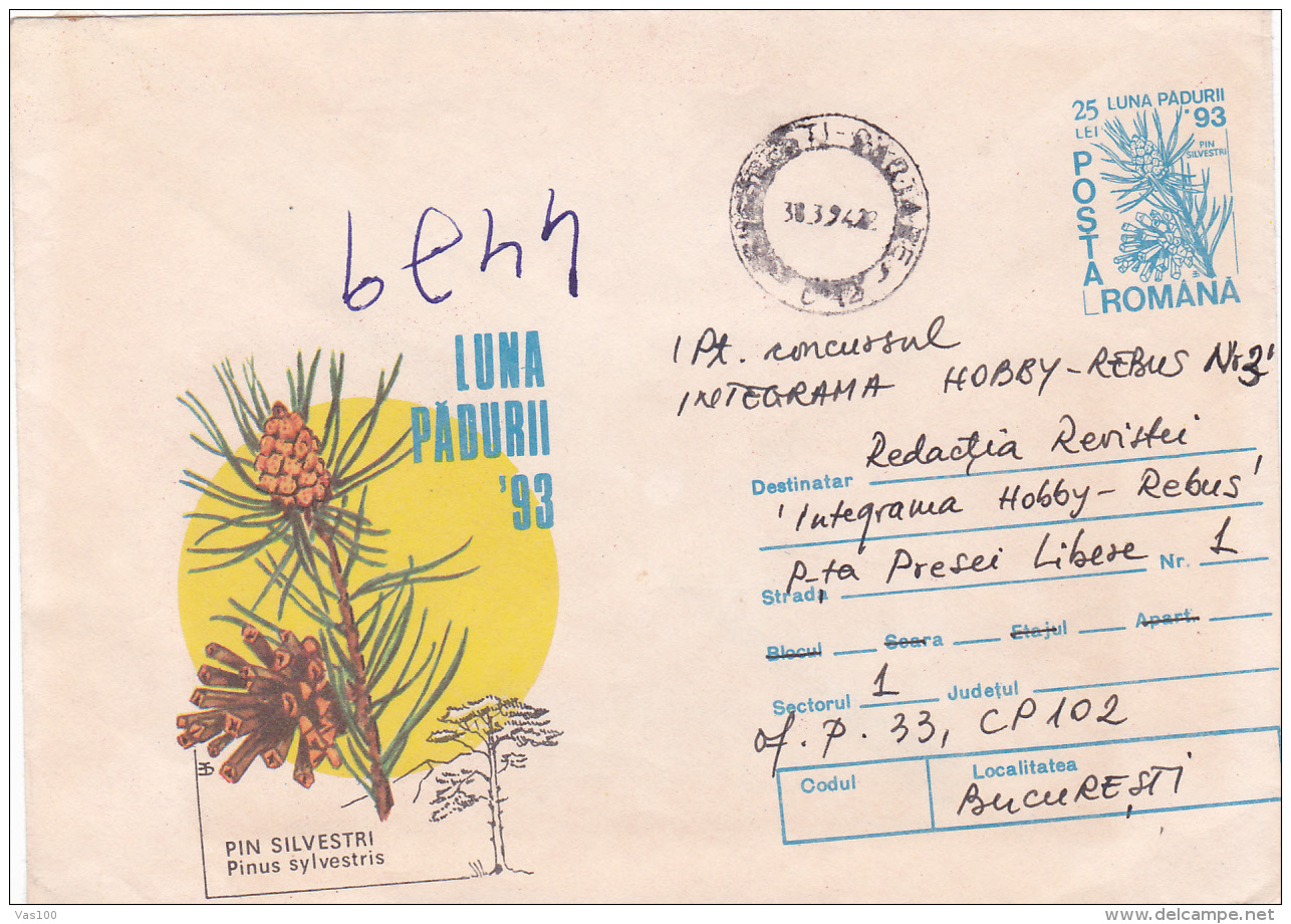 BV6798  ERROR, TREE, RARE COVERS STATIONERY,SHIFTED PICTURE, 1983 ROMANIA. - Variétés Et Curiosités