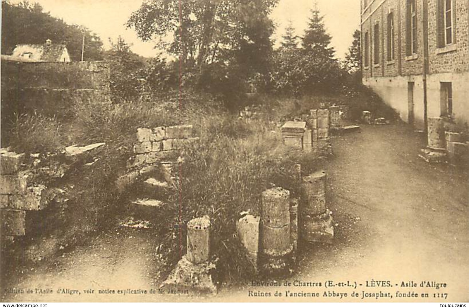 17-359:ENVIRONS DE CHARTRES (E Et L) - LEVES - ASILE D'ALIGRE - RUINES DE L'ANCIENNE ABBAYE DE JOSAPHAT, FONDEE EN 1117 - Lèves