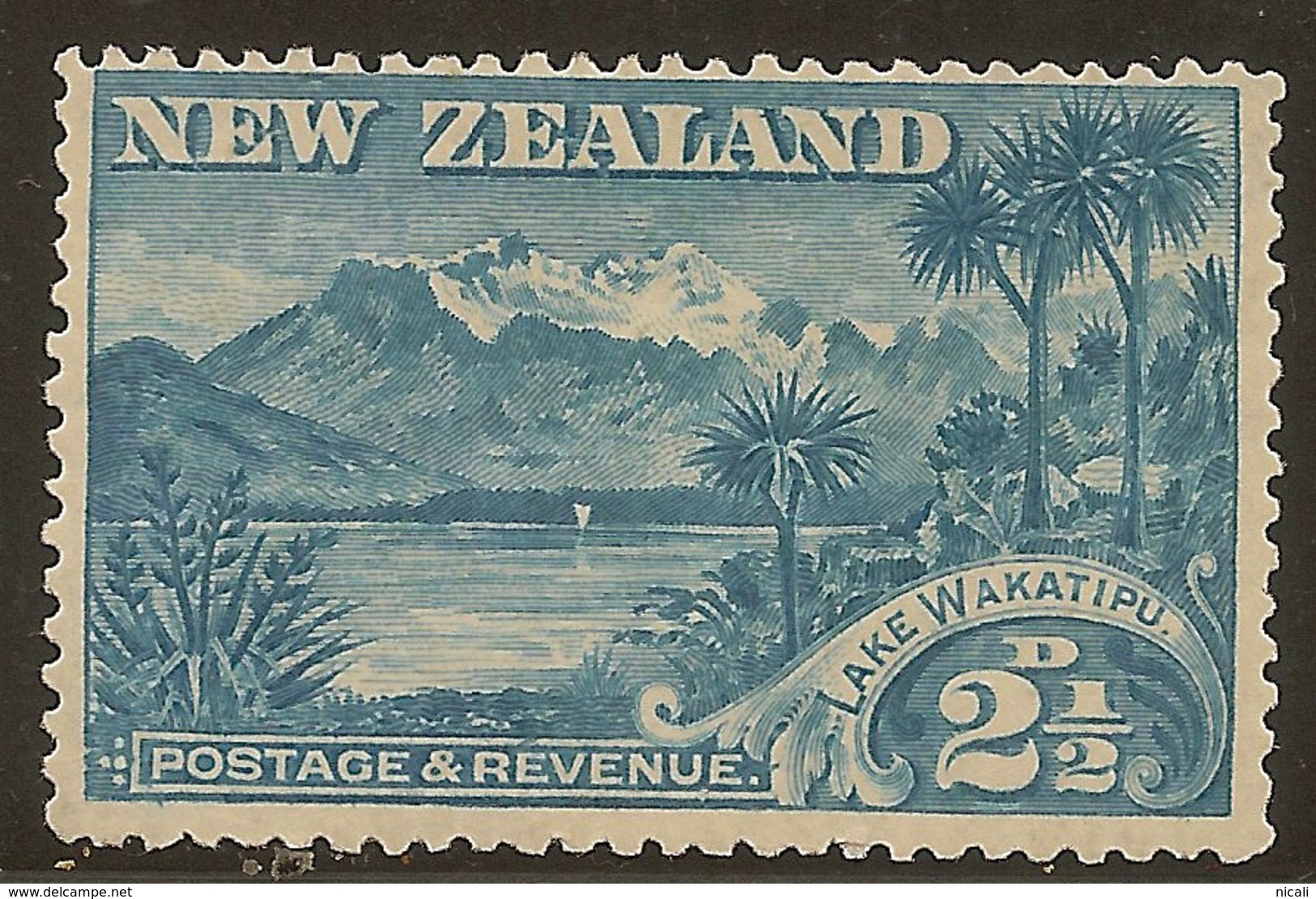 NZ 1898 2 1/2d Lake Wakatipu SG 250 HM #YS176 - Unused Stamps