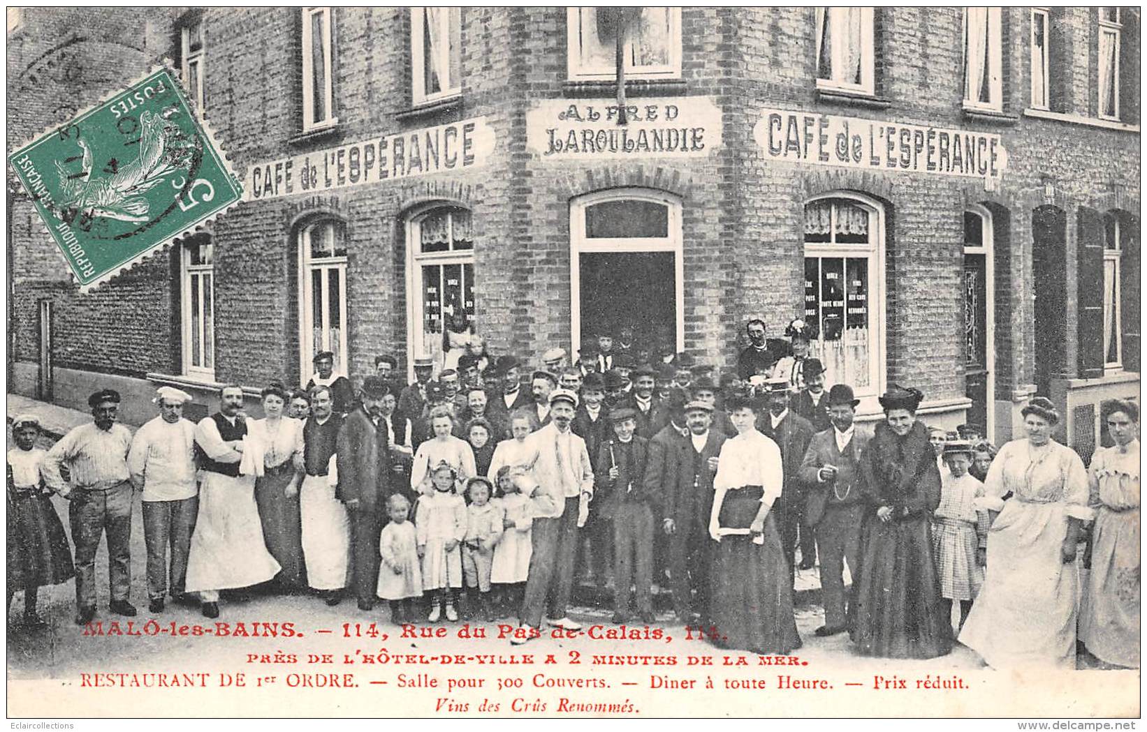 Malo Les Bains       59      Café Restaurant  De L'Espérance      (voir Scan) - Malo Les Bains