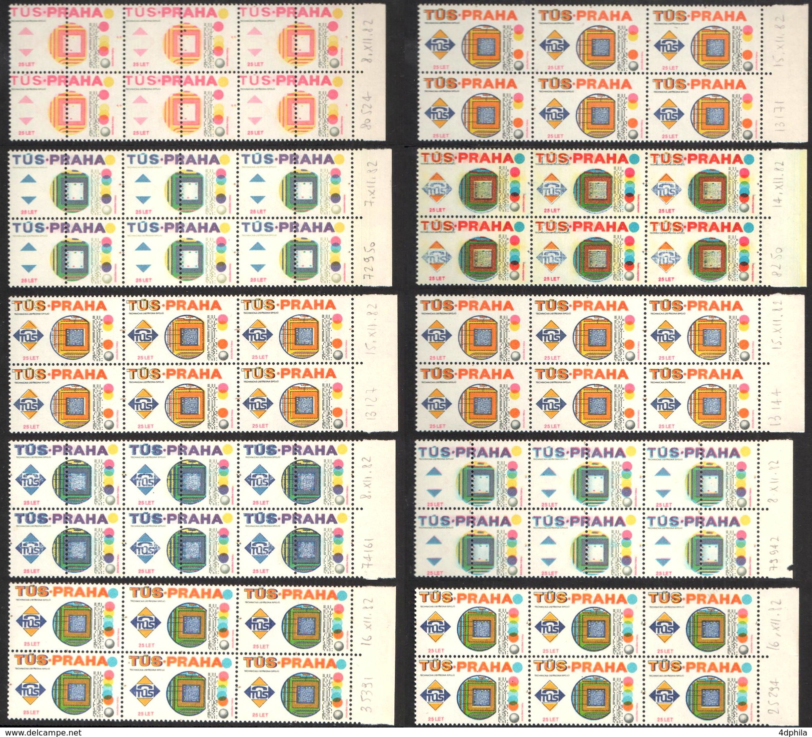 CZECHOSLOVAKIA 1978 - 60 Dummy Stamps - Specimen Essay Proof Trial Prueba Probedruck Test - Prove E Ristampe