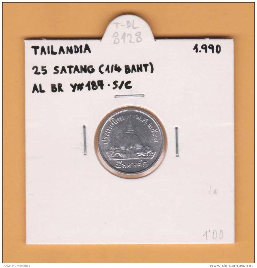 TAILANDIA  25  SATANG 1.990  (1/4 Baht)  AL BR  Y#187     SC/UNC     DL-8128 - Thaïlande