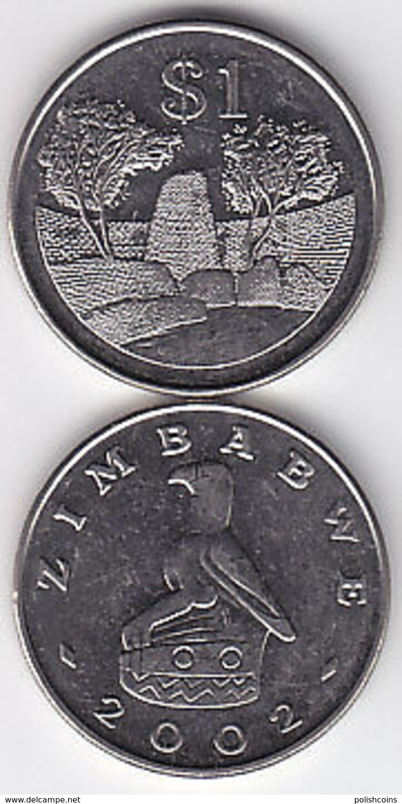 ZIMBABWE 2002 1 Dollar $ Ruins UNC - Simbabwe