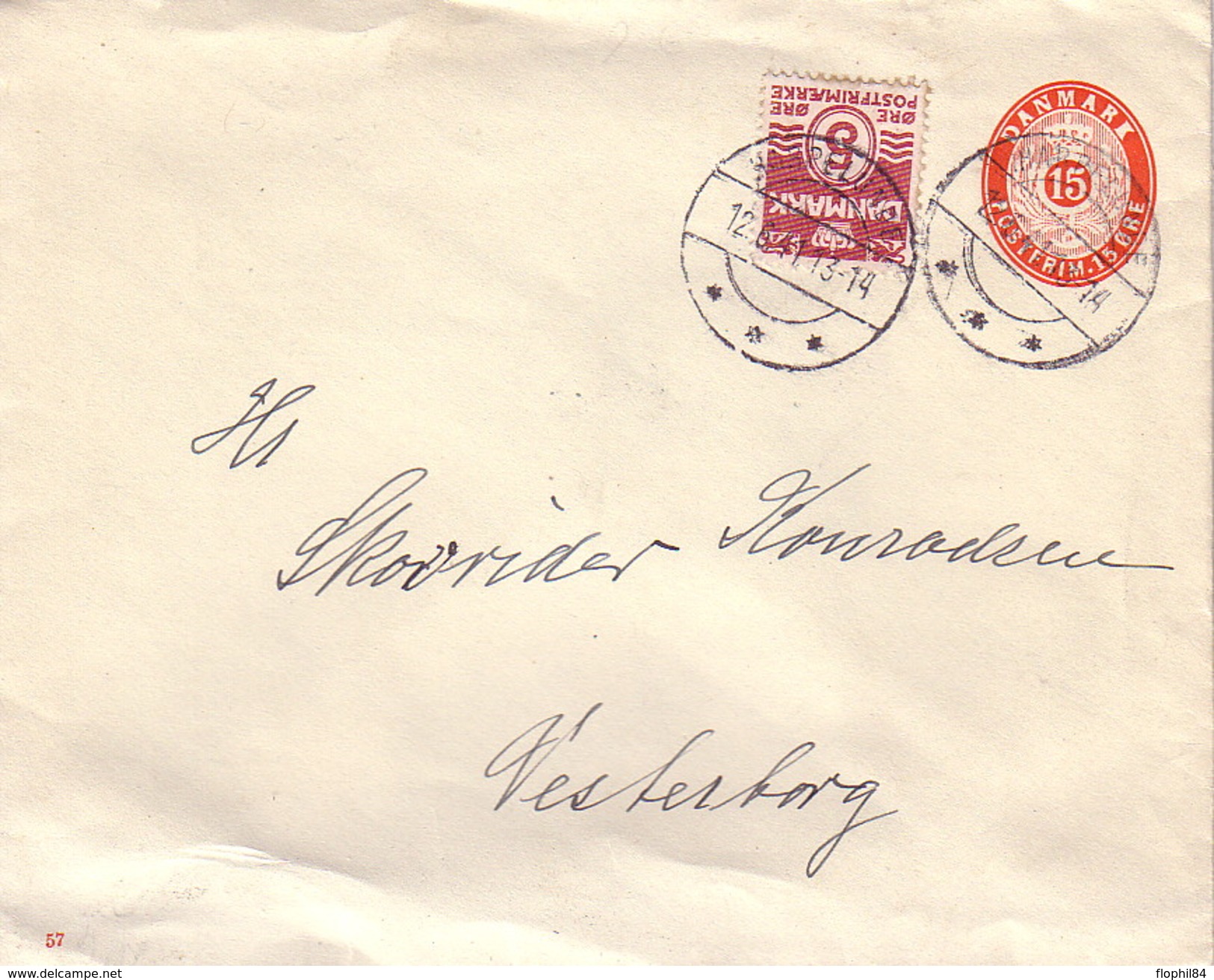 DANEMARK - ENVELOPPE ENTIER POSTALE AVEC COMPLEMENT DU 12-6-1941. - Briefe U. Dokumente