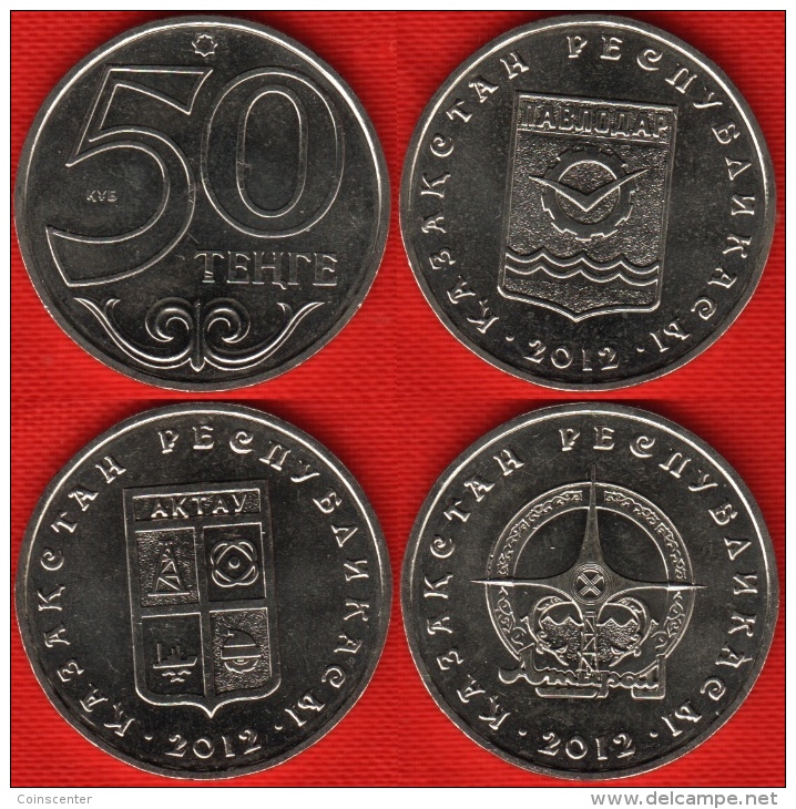 Kazakhstan Set Of 3 Coins: 50 Tenge 2012 "Atyrau; Aktau; Pavlodar" UNC - Kazakhstan