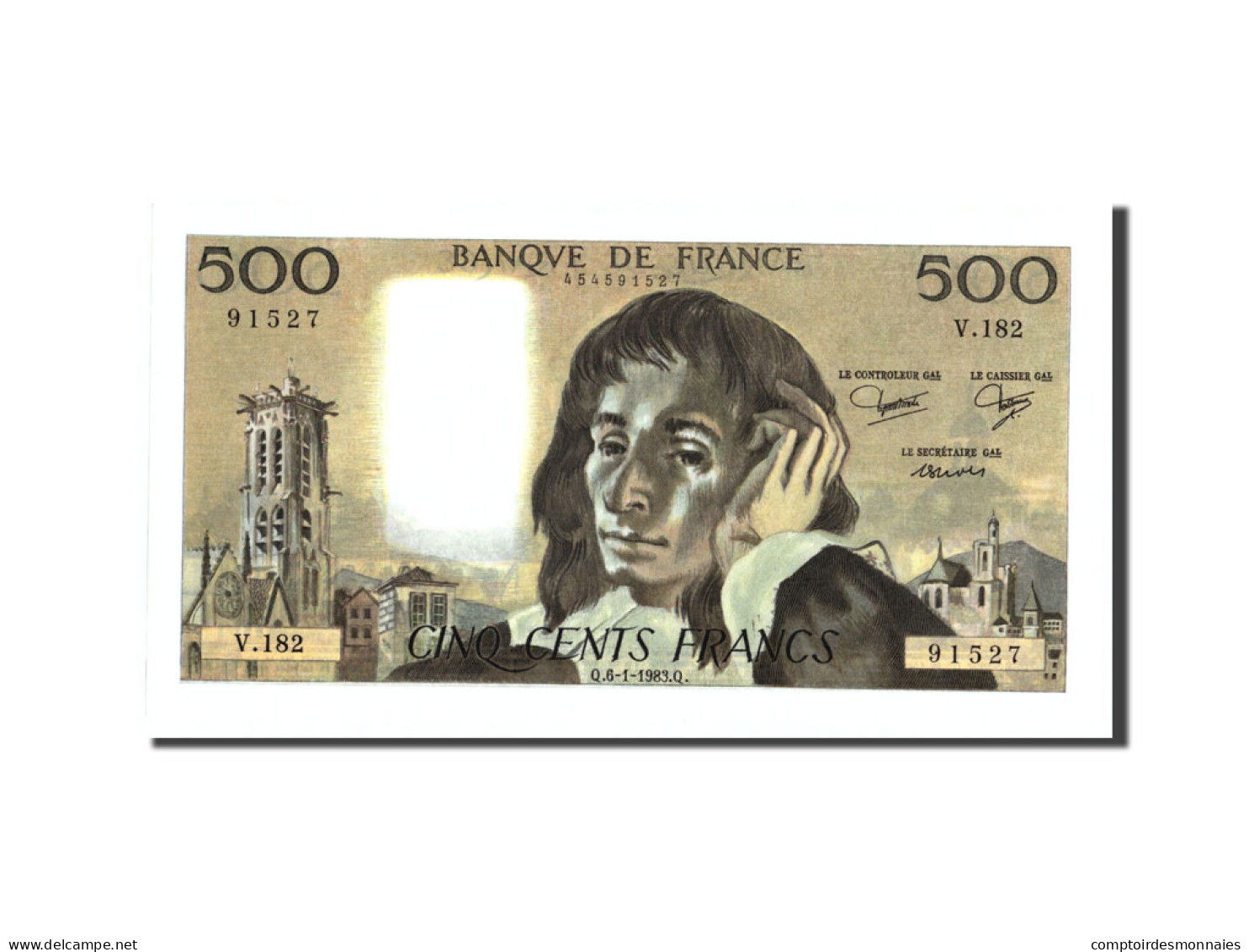 Billet, France, 500 Francs, 500 F 1968-1993 ''Pascal'', 1983, 1983-01-06, SPL+ - 500 F 1968-1993 ''Pascal''