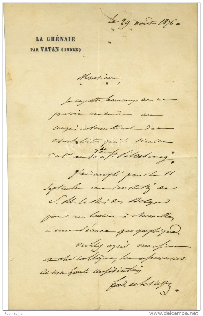 LESSEPS Ferdinand Marie De, Vicomte (1805-1894), Diplomate Et Entrepreneur. - Autres & Non Classés