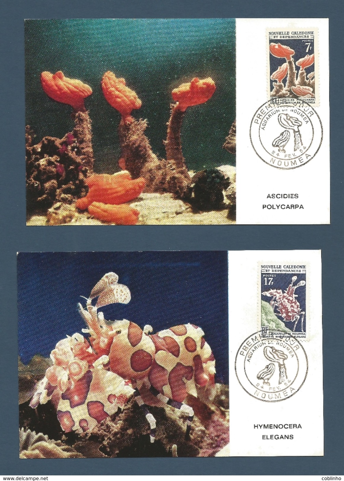 5 X Cartes-maximum - NOUVELLE CALEDONIE (New Caledonia) - 1964-1965 - Maximum Cards