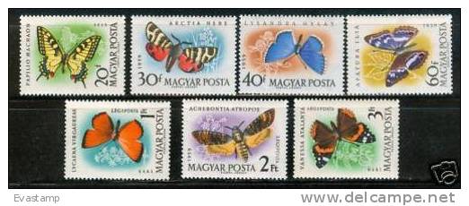 HUNGARY-1959. Butterflies Set MNH!! - Ungebraucht