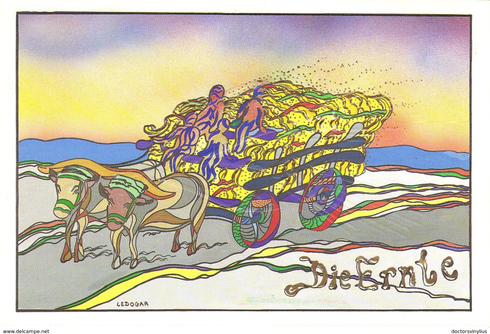 LEDOGAR CARTE POSTALE DU DESSIN ORIGINAL "DIE ERNTE" TIRAGE LIMITE ET NUMEROTE A 456 EX - Ledogar