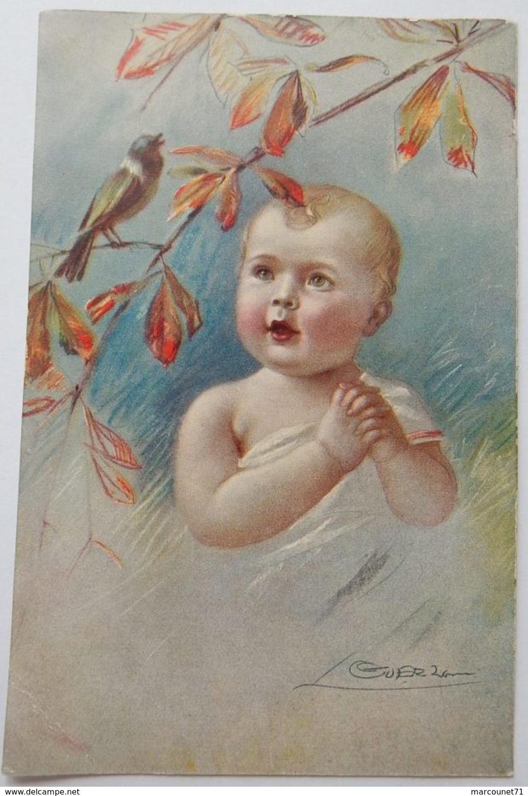 CARTE POSTALE CPA 1919 ILLUSTRATEUR GUERINONI OISEAU BÉBÉ - Guerinoni