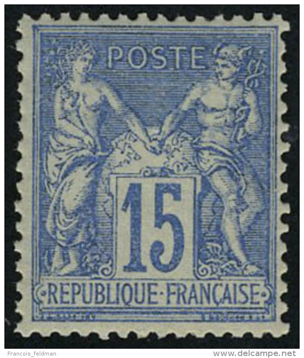 Neuf Sans Charni&egrave;re N&deg; 90, 15c Bleu, T.B. - Other & Unclassified