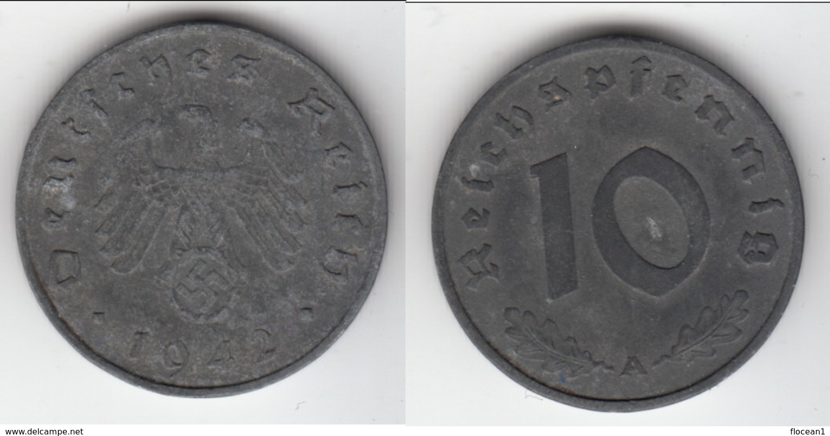 **** ALLEMAGNE - GERMANY - 10 REICHSPFENNIG 1942 A - 3ème REICH - THIRD REICH - ZINC **** EN ACHAT IMMEDIAT - 10 Reichspfennig