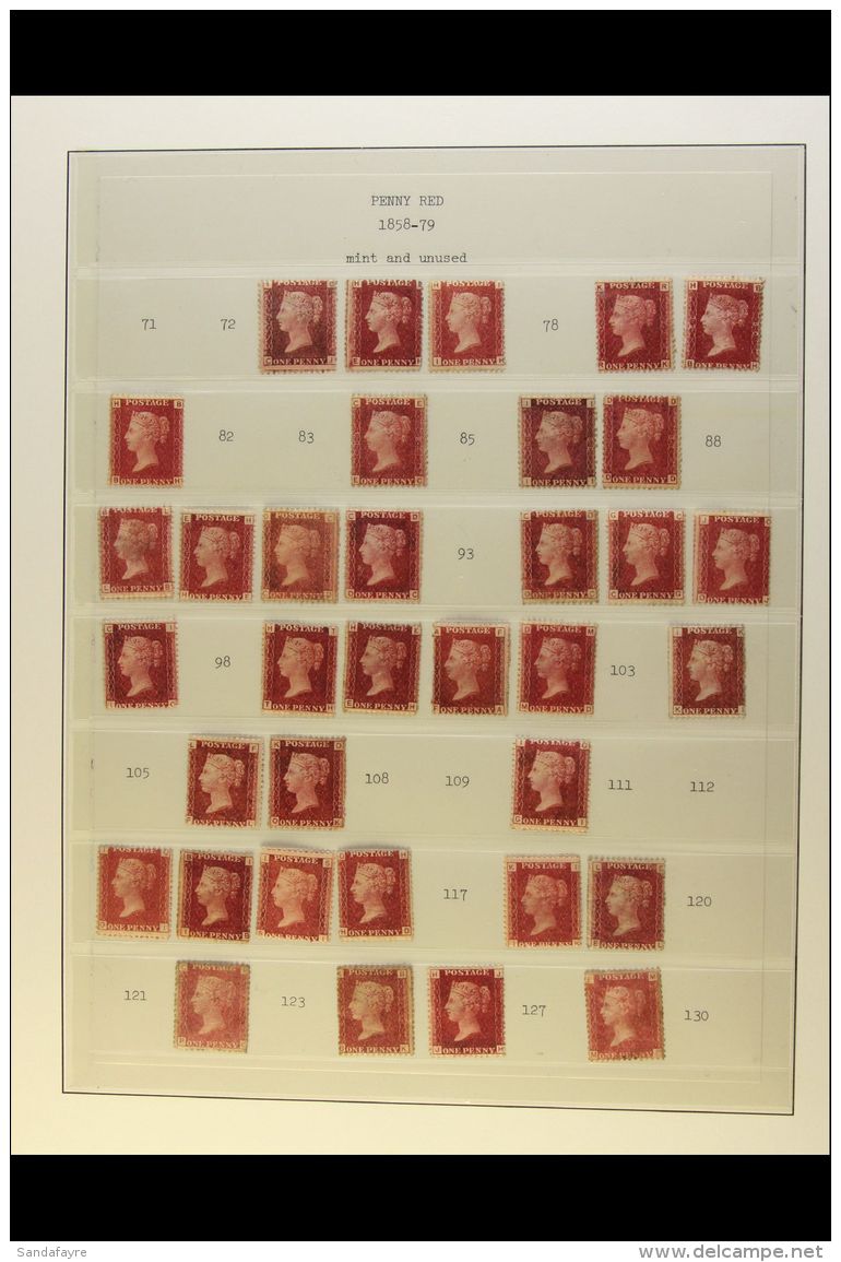 1858-79 MINT PENNY PLATES 1d Reds, All Different Collection Of Printing Plates Numbers 71 And 224, Note Better... - Sonstige & Ohne Zuordnung