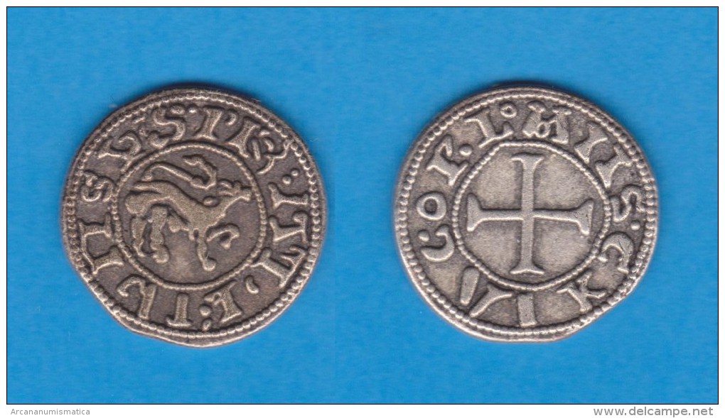 ALFONSO IX Rey De Leon Y Galicia   1.188-1.230    Dinero-Vellon  Réplica   T-DL-11.217 - Fausses Monnaies