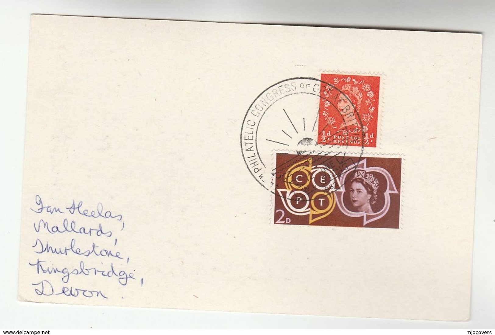 1962 WORTHING GB PHILATELIC CONGRESS EVENT Postcard Illus 1806 POST OFFICE & LIBRARY Stamps Philatelic Exhibition Cover - Worthing