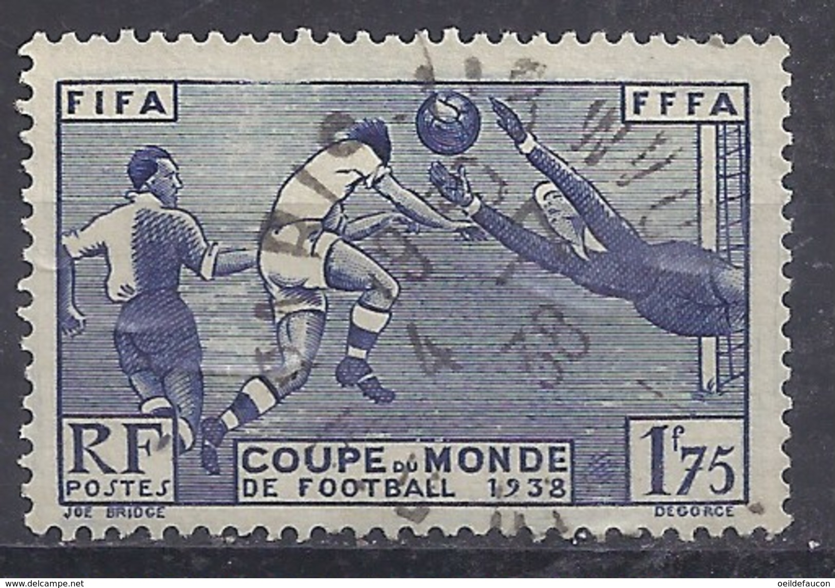 FRANCE - Yvert 2012 - 396 - Cote 15 &euro; - 3r Coupe Mondiale De Football à Paris - 1938 – France