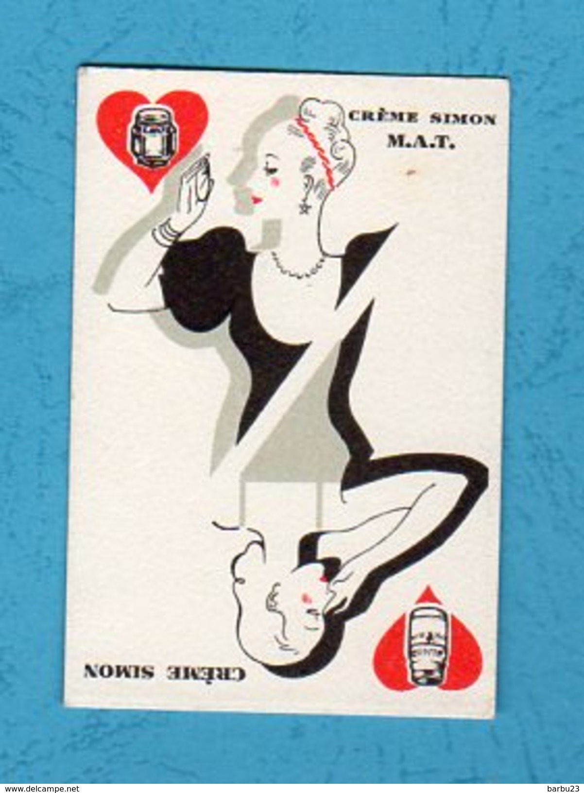 Creme Simon Carte Publicitaire Années 30 Format 5,5 X 8cm - Produits De Beauté