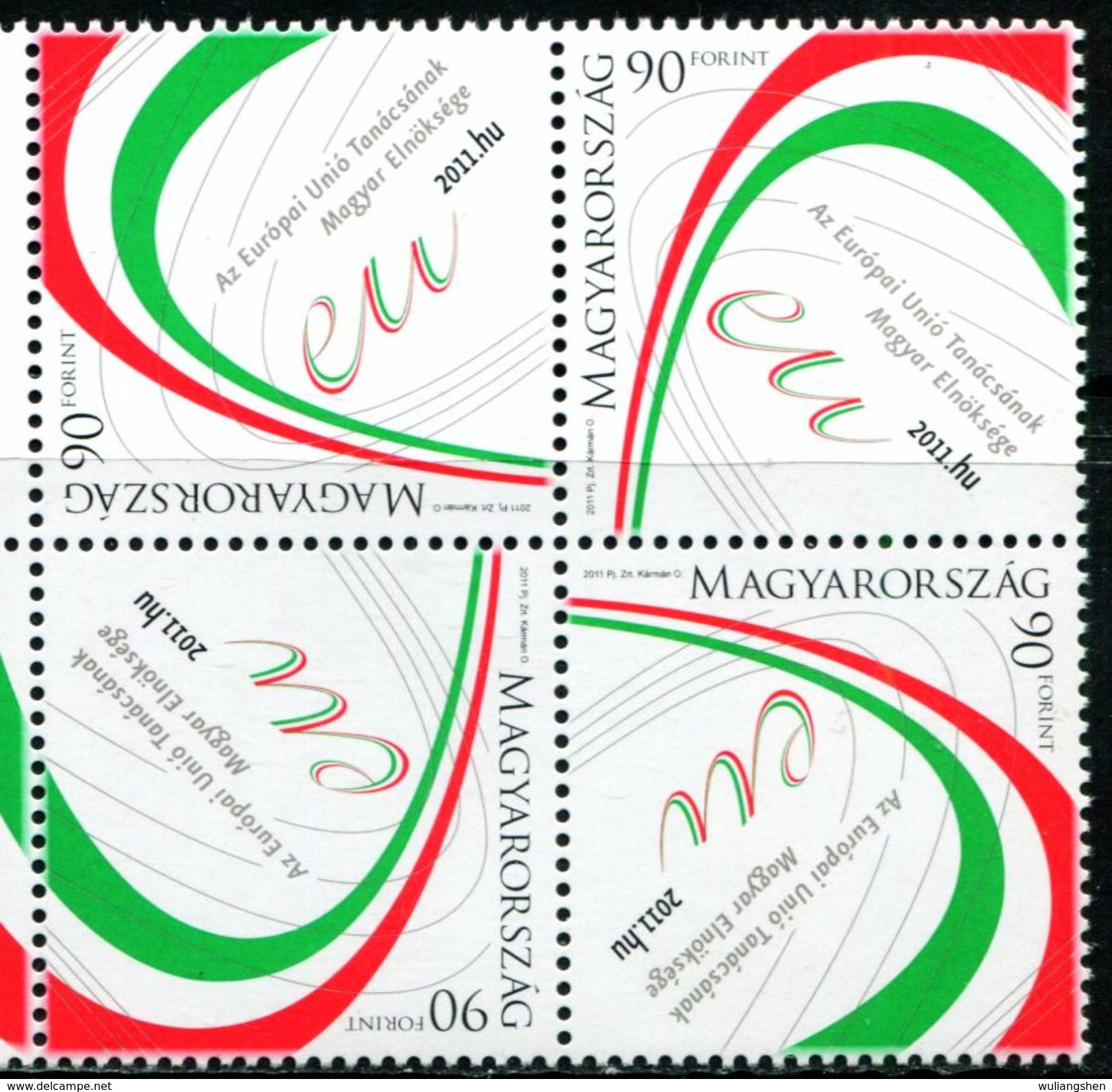 XF0902 Hungary 2011 Flag 1v Block MNH - Nuovi