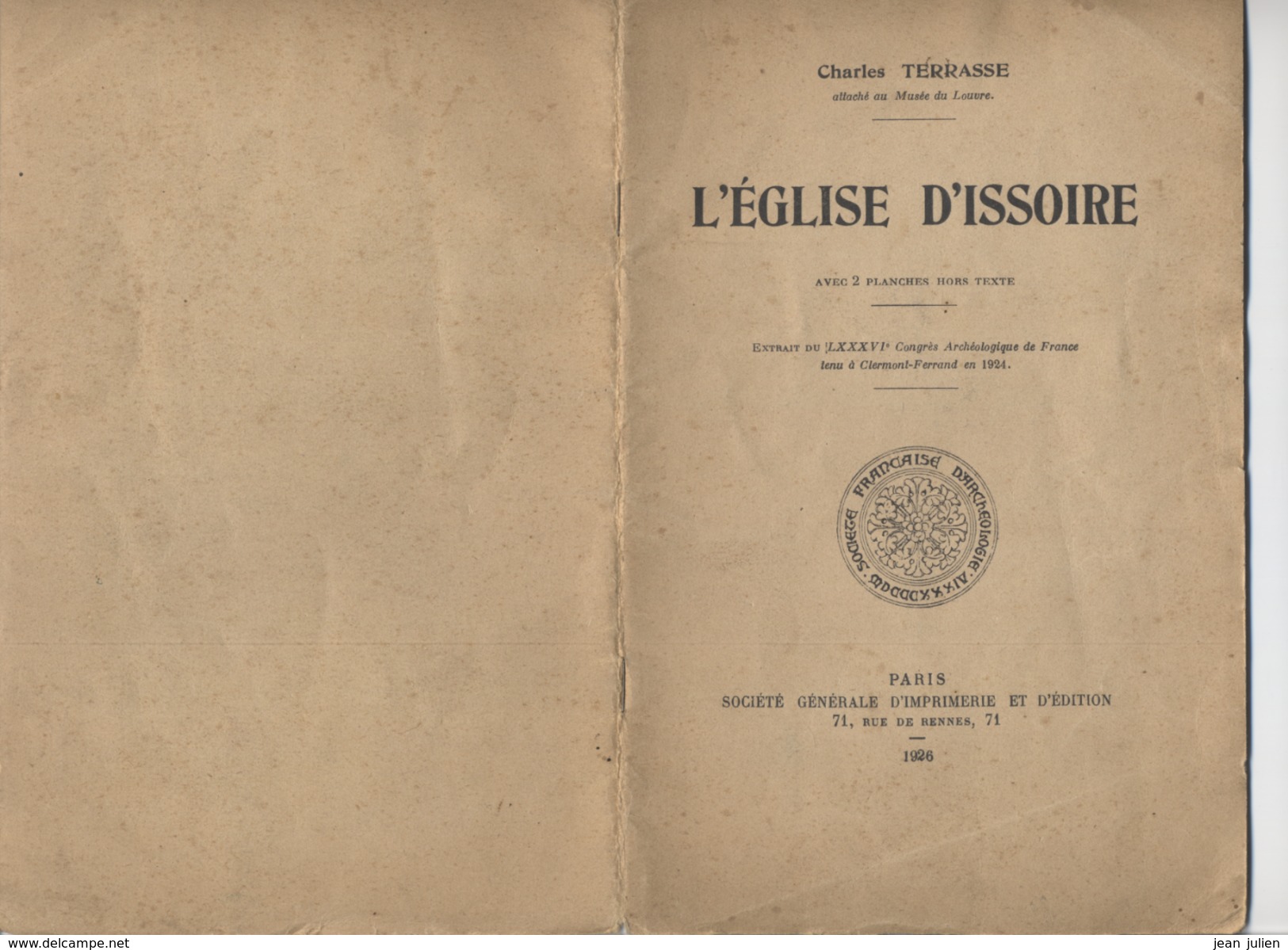 63  -  ISSOIRE  - L'Eglise D'Issoire   - Charles TERRASSE  -  1926 - Auvergne