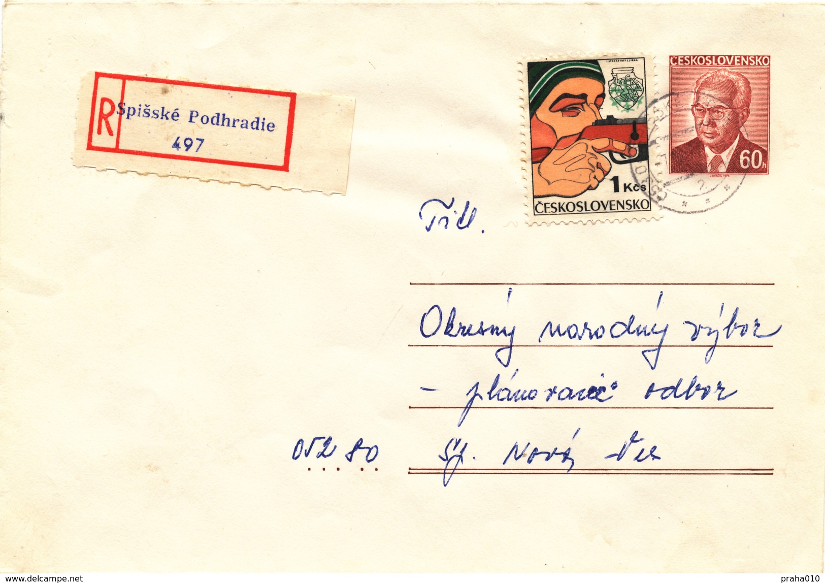 L3492 - Czechoslovakia (1977) 053 04 Spisske Podhradie (Postal Stationery) R-letter; Tariff. 1,60 Kcs - Briefe