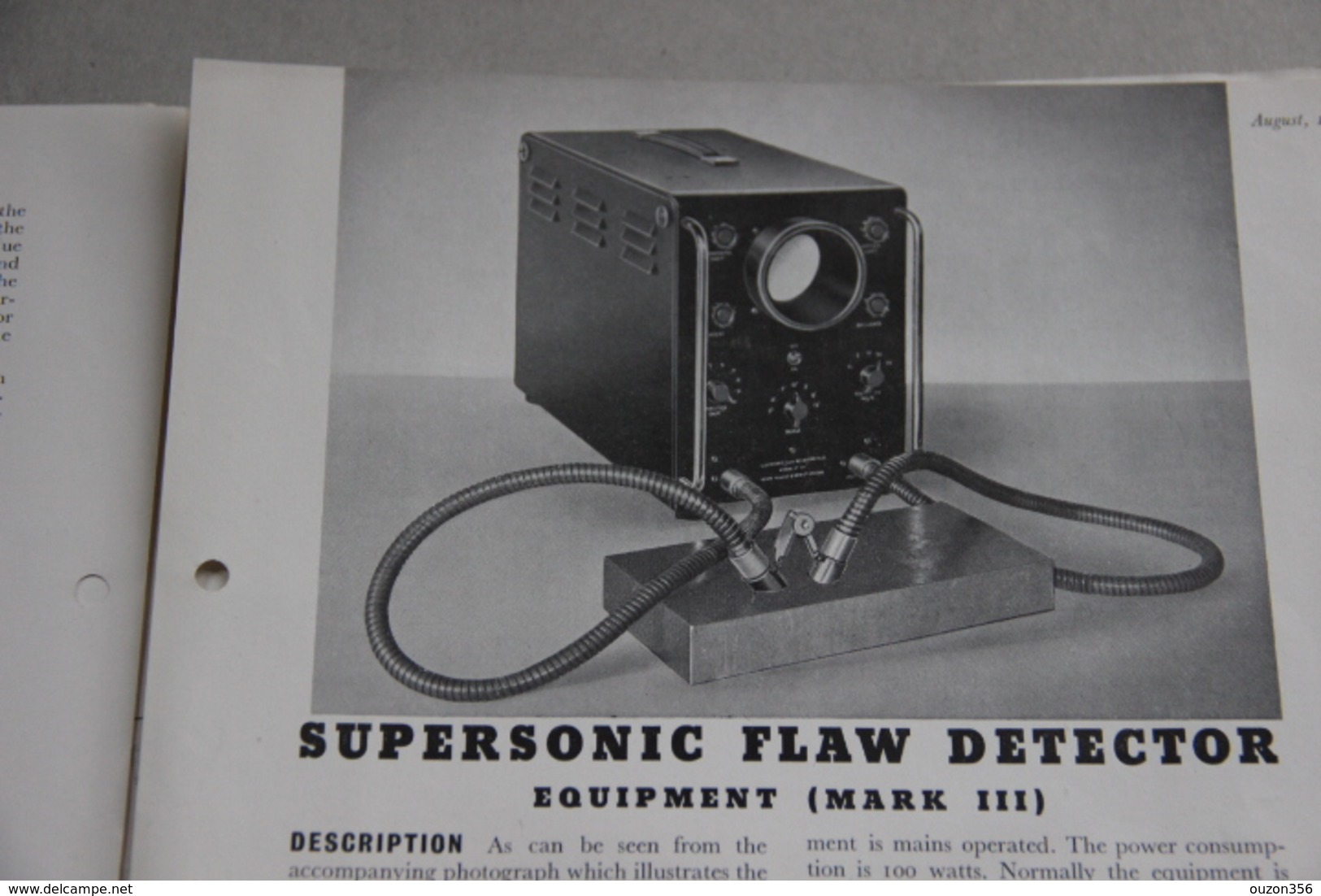 The Hughes Supersonic Flaw Detector (Le Détecteur De Faille Superconic Hughes Pour Metaux, Metallurgie) - Autres & Non Classés