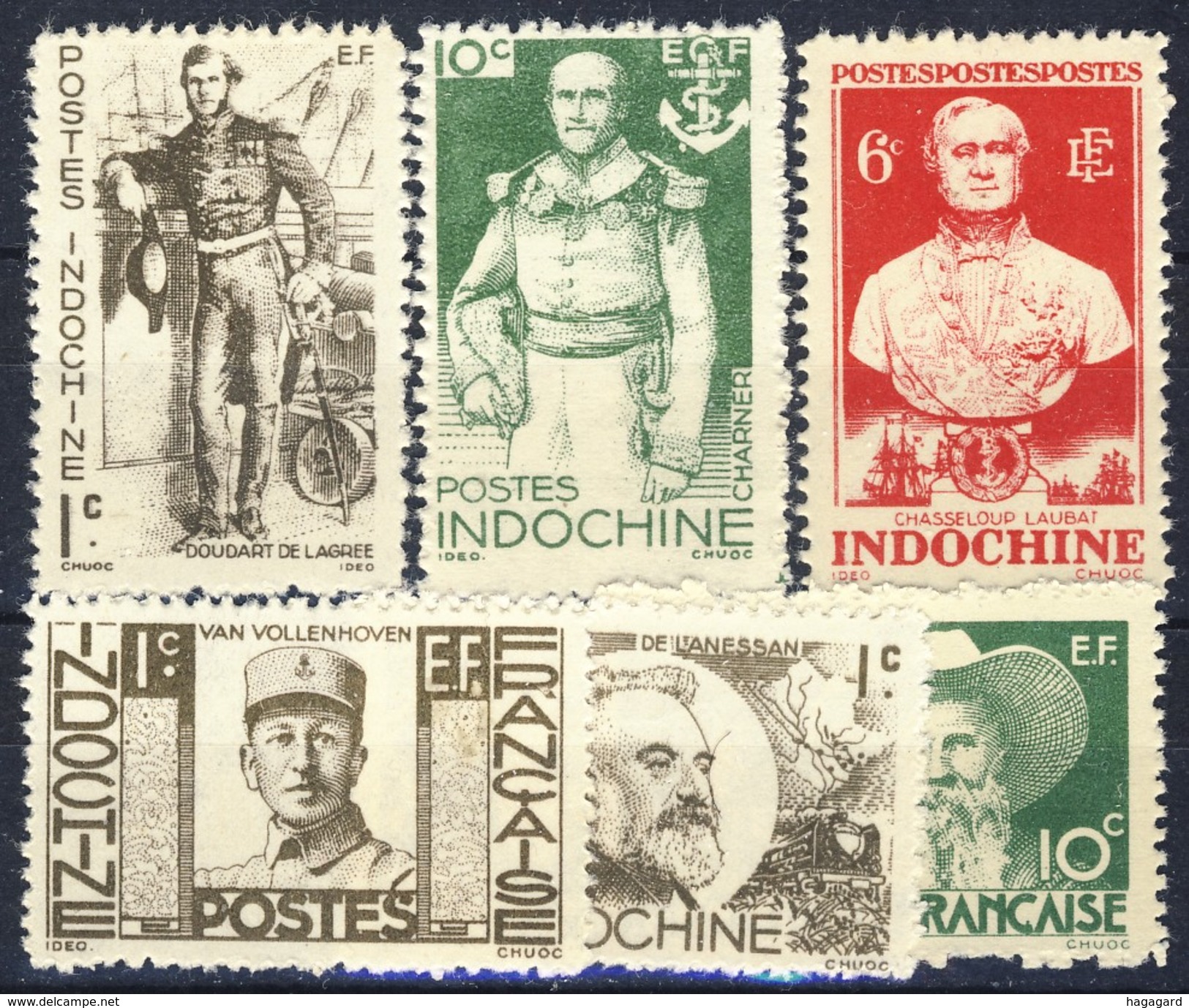 #B1246. French Indochina 1943-44. 6 Items. Unused Without Gum (*) - Unused Stamps