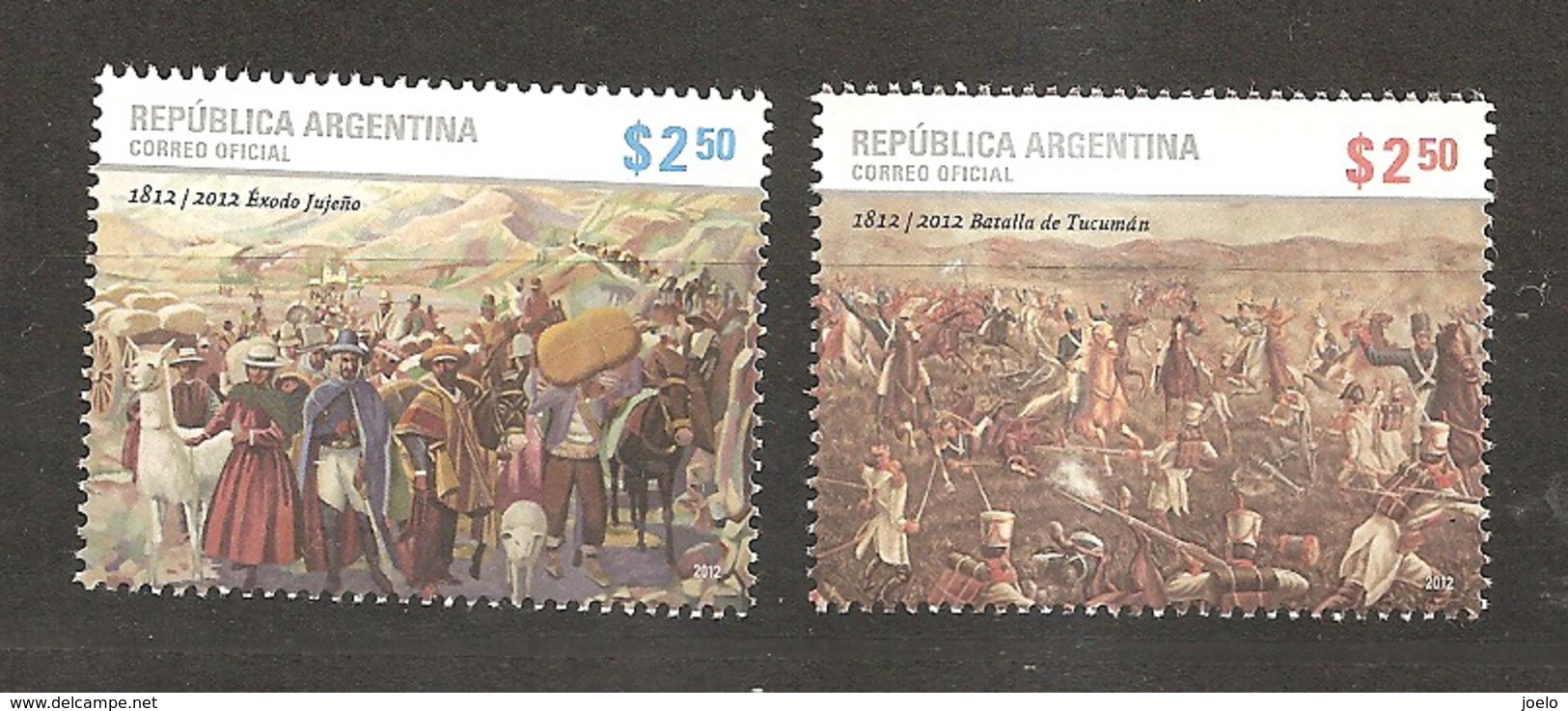 ARGENTINA 2012 BICENTENARY OF HISTORICAL BATTLES SET MNH - Ungebraucht