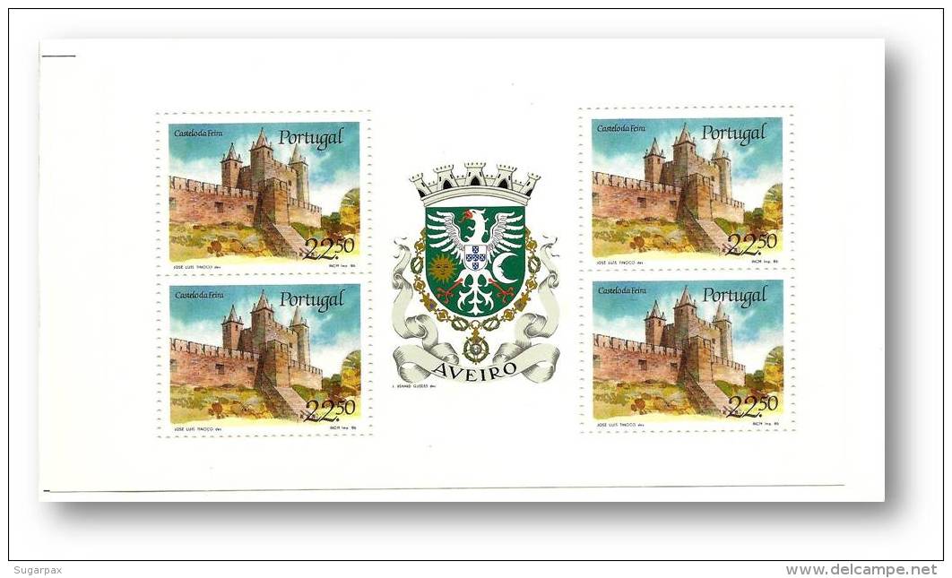 PORTUGAL 1986 ** - Coat Of Arms AVEIRO And Castle Of FEIRA - Heraldic - Booklet Afinsa N.&ordm; 1750 - Booklets