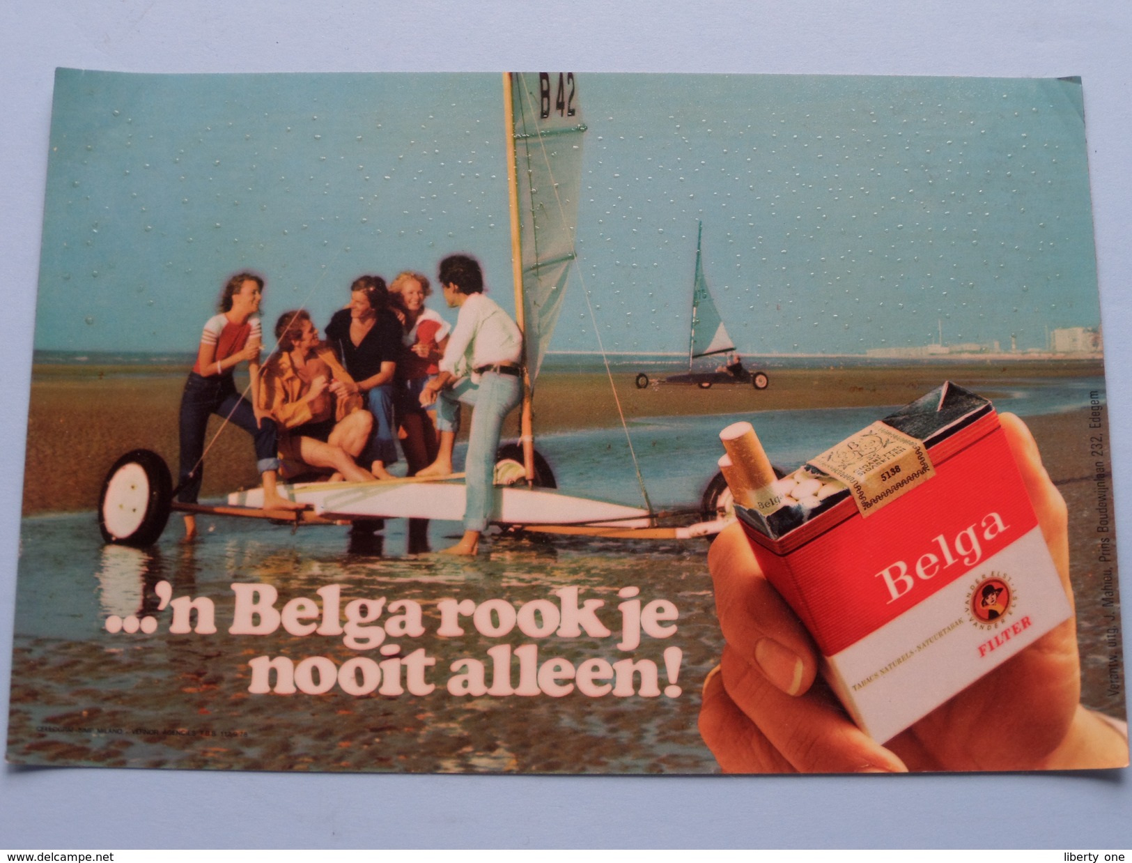 ...'n BELGA Rook Je Nooit Alléén ! ( Size : 19,5 X 13 Cm. / Zie Foto's Voor Detail ) - Advertising Items