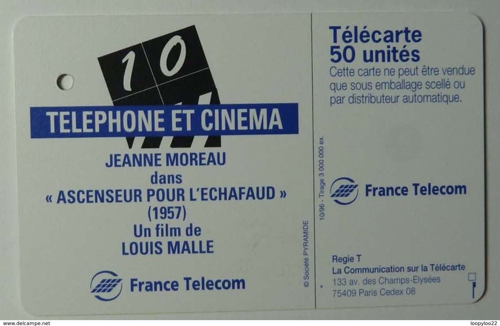 FRANCE - Specimen - Jeanne Moreau - 50 Units - Sonstige & Ohne Zuordnung