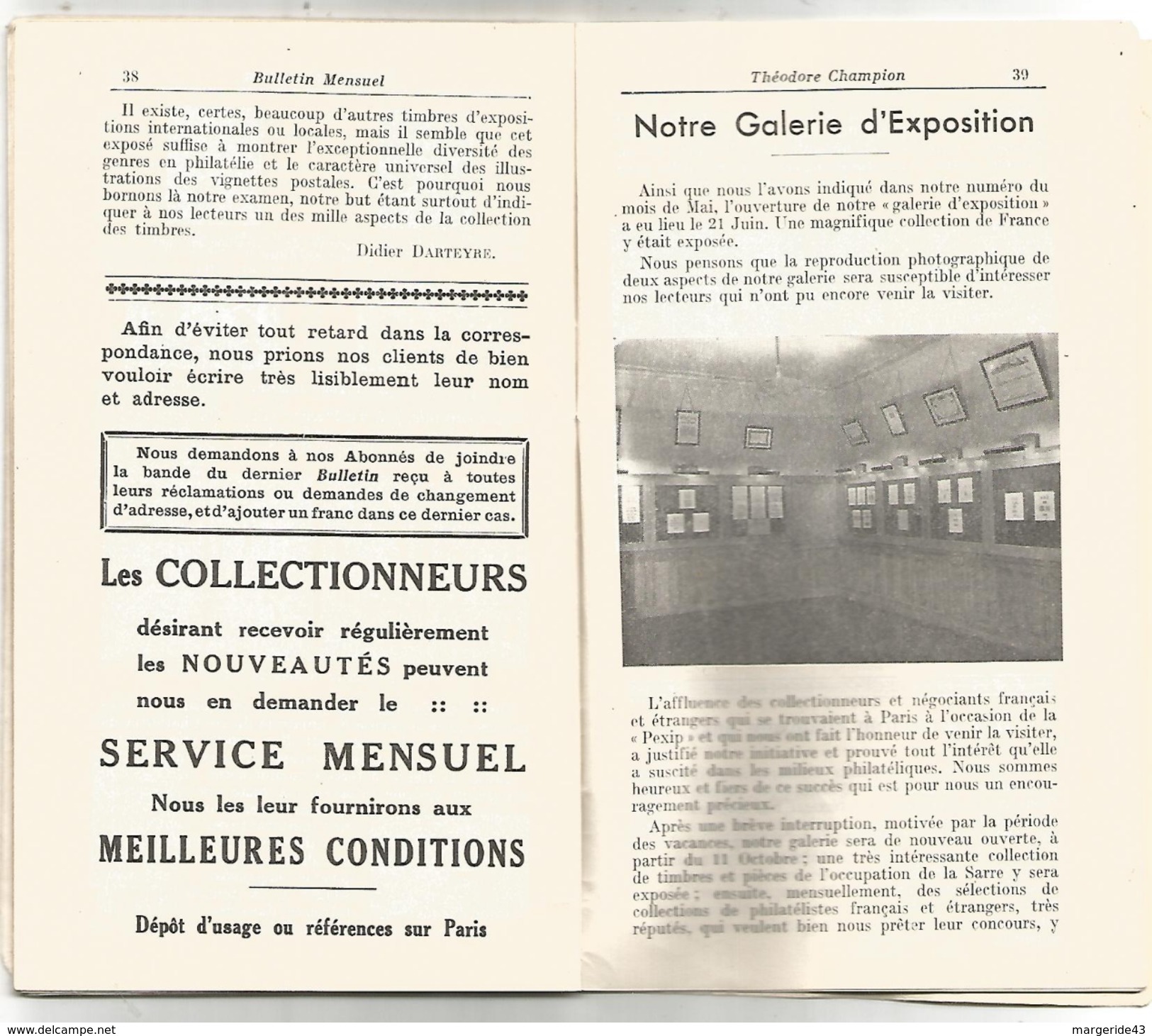 BULLETIN MENSUEL THEODORE CHAMPION - SEPTEMBRE 1937 - Catalogues De Maisons De Vente