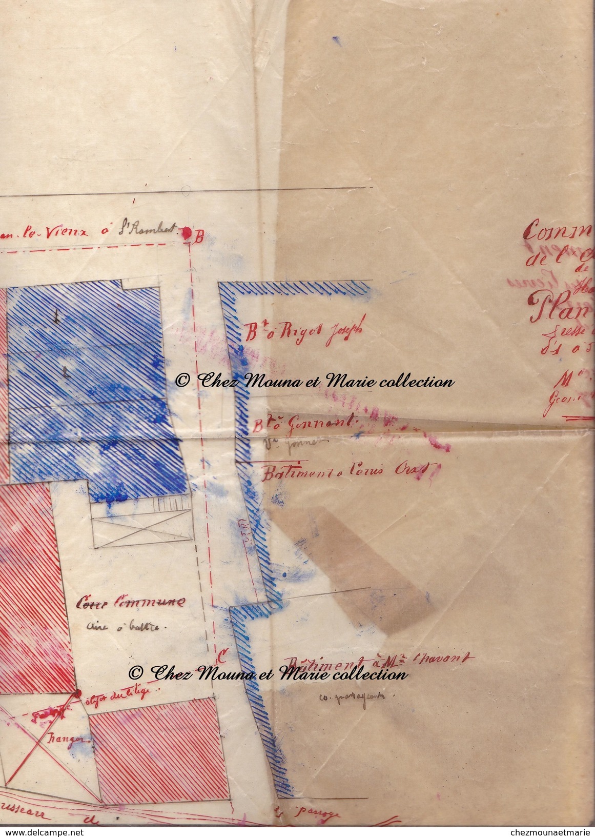 L ABERGEMENT DE VAREY HAMEAU DES PIERRES - PLAN MINUTE 50 X 33 CM - PAR SAUSSAC GEOMETRE A BOURG - AIN - FIN XIX EME - Andere & Zonder Classificatie