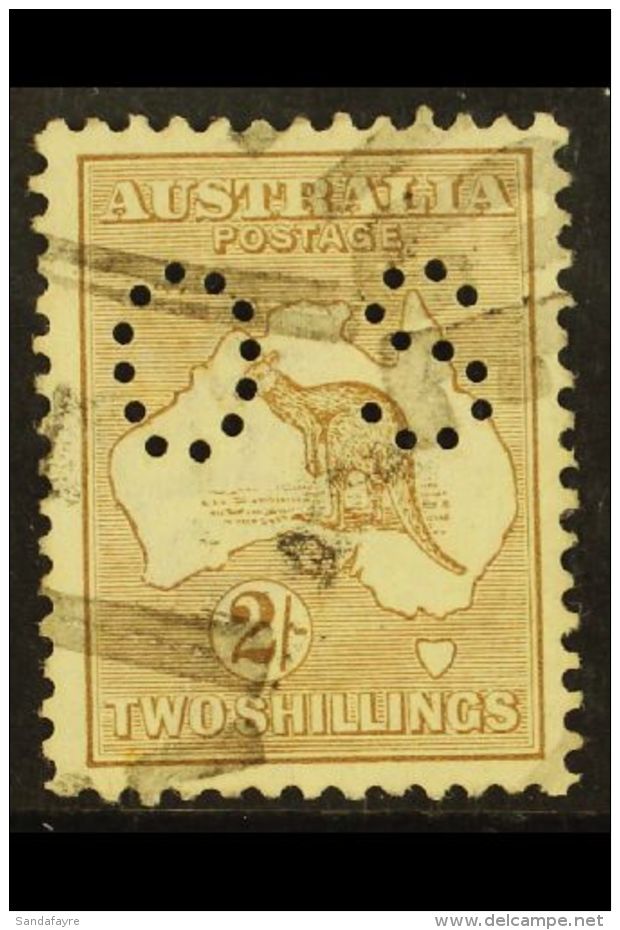 OFFICIAL 1915 1s Brown Roo Punctured "OS", SG O36, Fine Used, Nice Centering, Fresh Colour. For More Images,... - Other & Unclassified