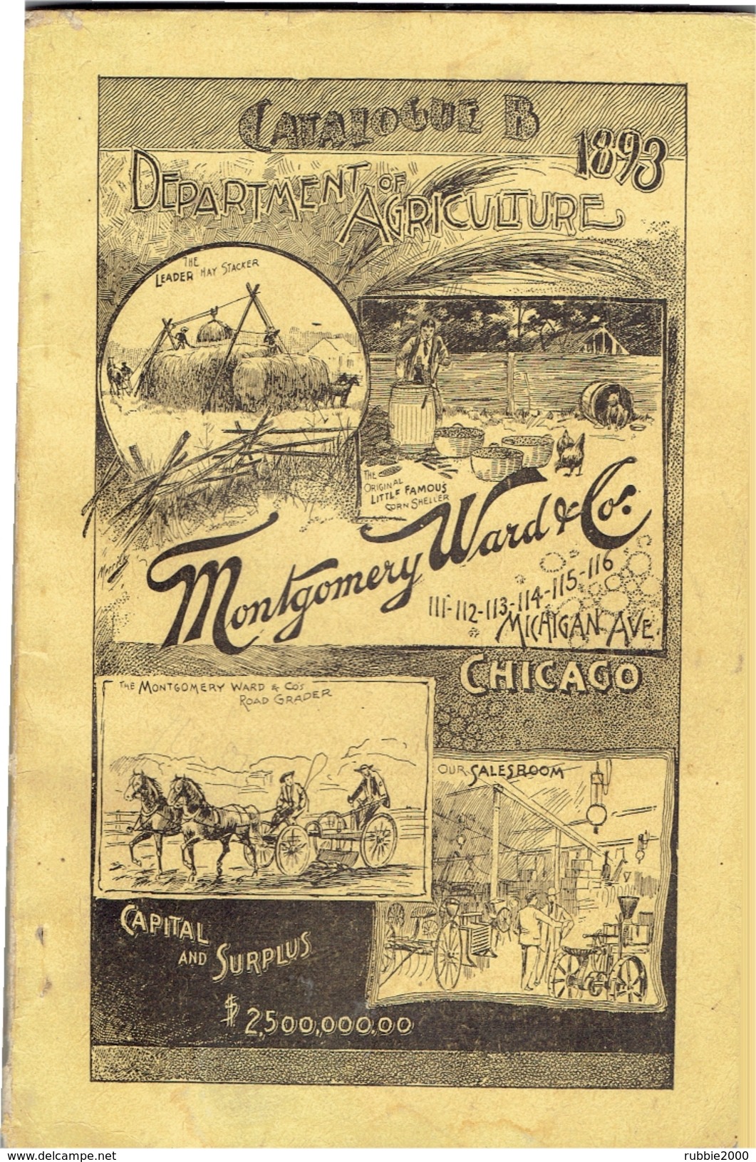 CATALOGUE 1893 DEPARTMENT AGRICULTURE MONTGOMERY WARD COMPAGNIE MICHIGAN AVENUE CHICAGO FARM MACHINERY - 1850-1899